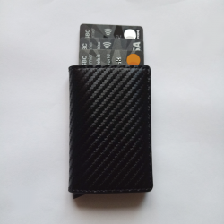 Billetera Empyrean de cuero ecológico con gatillo y protección RFID - Carbon Fiber