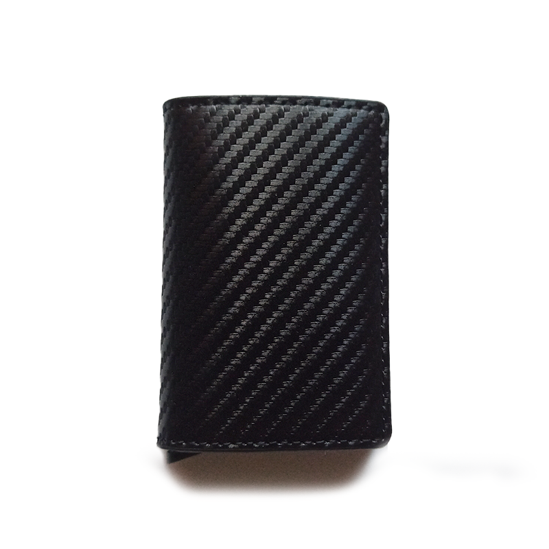 Empyrean eco-leather wallet with trigger and RFID protection - Carbon Fiber