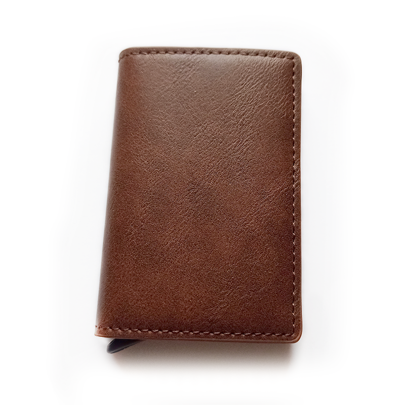 Empyrean eco-leather wallet with trigger and RFID protection - Coffee